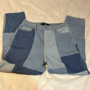 Hollister Jeans 30/27 Womens Ultra High Rise Patchwork Raw‎ Hem Stretch Y2K 11R